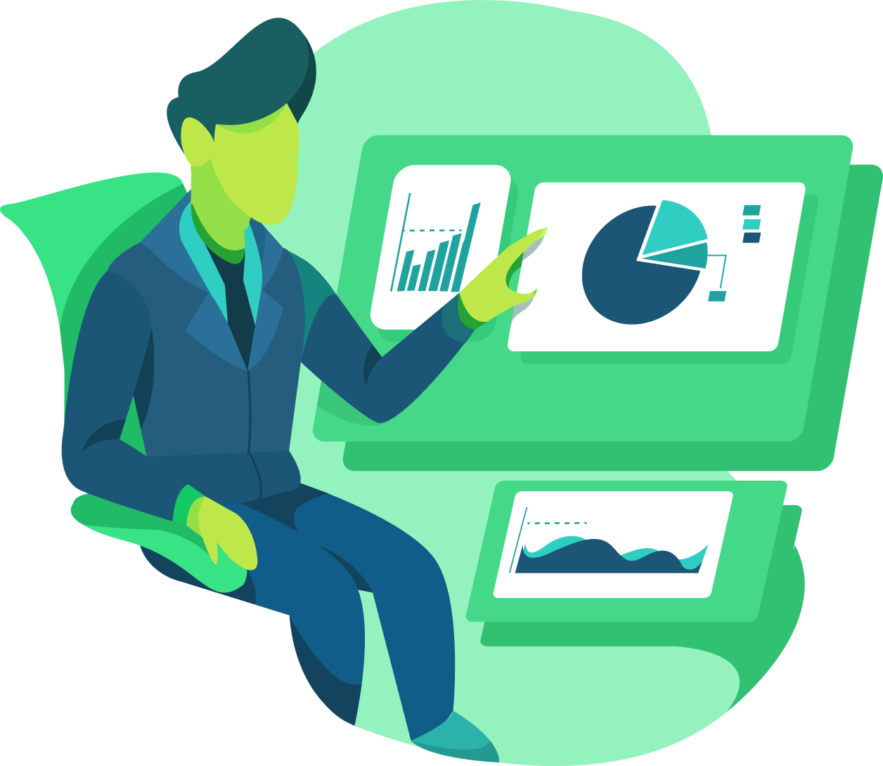 Interactive Analytics Dashboard Illustration seo services ireland